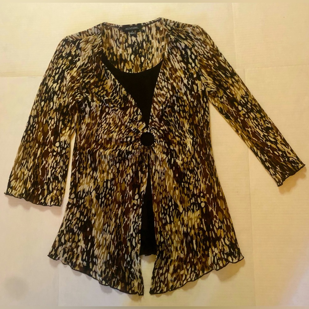 Notations Tunic Size Small Animal print women’s 3/4 sleeve